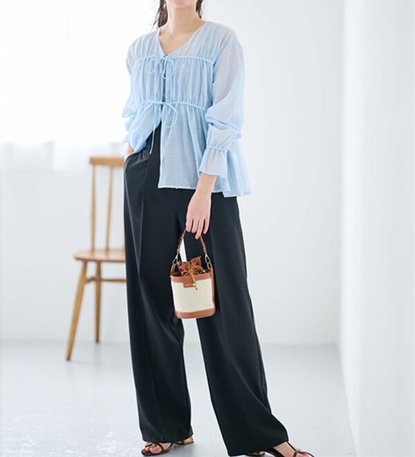 RANAN（ラナン）の「ハイウエストジップワイドパンツ（ワイドパンツ・ガウチョ）」｜詳細画像