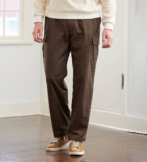 「＜コムルヴァン・オム＞ラクして暖か裏フリースパンツ（メンズフルレングスパンツ）」｜詳細画像