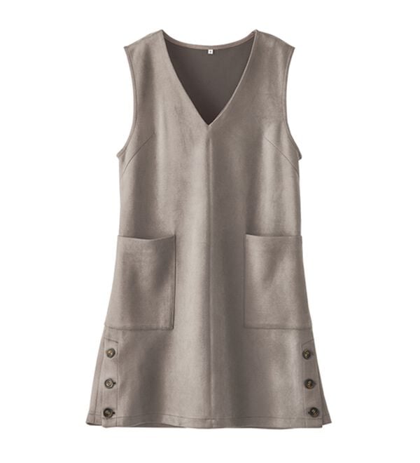 BELLUNA（ベルーナ）の「スエード調サイドボタンジャンパードレス（ジャンパースカート）」｜詳細画像