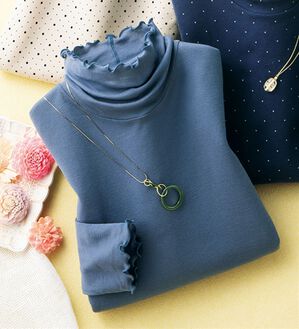 ルフラン（ルフラン）の「【ＫＭＫ】吸湿発熱コットンガーゼプルオーバー（カットソー）」｜ブルーグレー