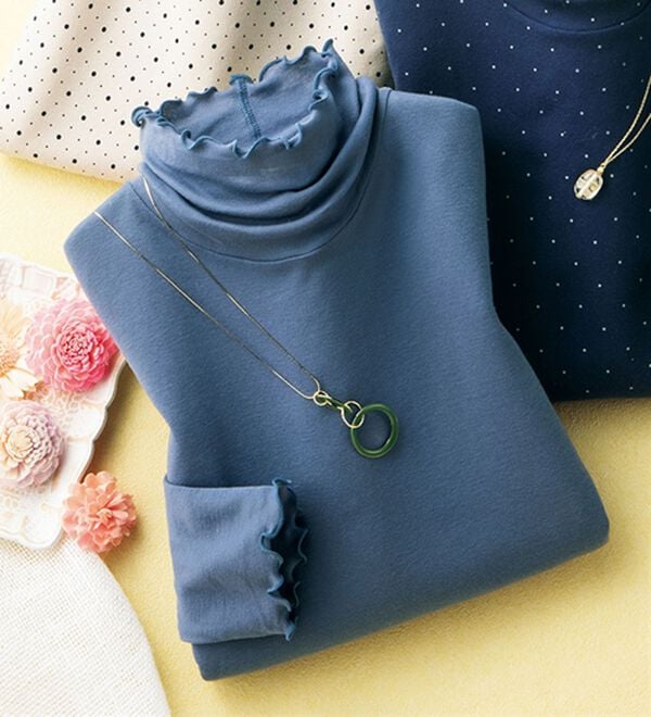 ルフラン（ルフラン）の「【ＫＭＫ】吸湿発熱コットンガーゼプルオーバー（カットソー）」｜ブルーグレー