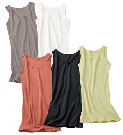 LAVIENNE（ラヴィエンヌ）の「【５色組】下着に見えない！綿１００％アースカラータンク（肌着・インナーウェア）」