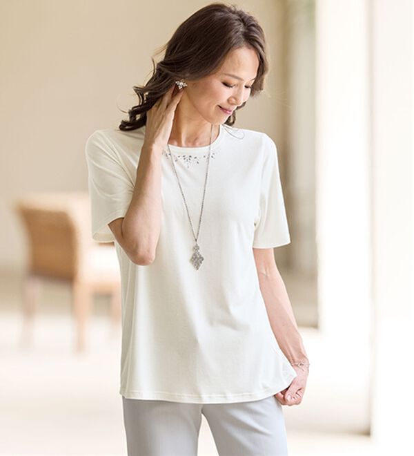 BELLUNA（ベルーナ）の「＜シックに決まる！＞シャドーチェック素材ストライプアンサンブル（その他ジャケット）」｜詳細画像