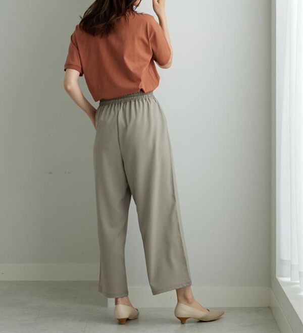 BELLUNA（ベルーナ）の「【接触冷感/UVカット/吸水速乾/イージーケア】カナパストレッチ素材ワイドパンツ（ワイドパンツ・ガウチョ）」｜詳細画像