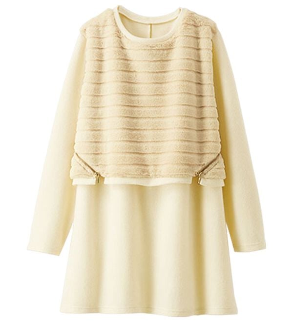 BELLUNA（ベルーナ）の「サイドジッパー付ファー切替チュニック（チュニック）」｜詳細画像