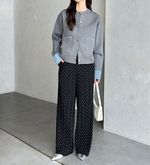 GeeRA（ジーラ）の「セルフカットセミワイドプリーツパンツ（フルレングスパンツ）」｜詳細画像