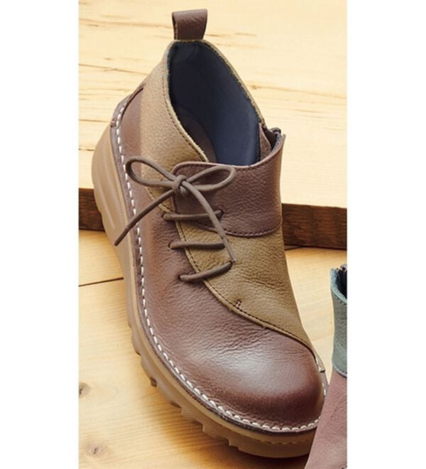 ルフラン（ルフラン）の「アビータ　サイドレースアップ　配色カジュアルシューズ（スニーカー）」｜ダークブラウン