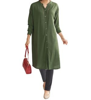 LAVIENNE（ラヴィエンヌ）の「【２点セット】旅とも２ＷＡＹワンピース２点セット（カットソーワンピース）」｜カーキ