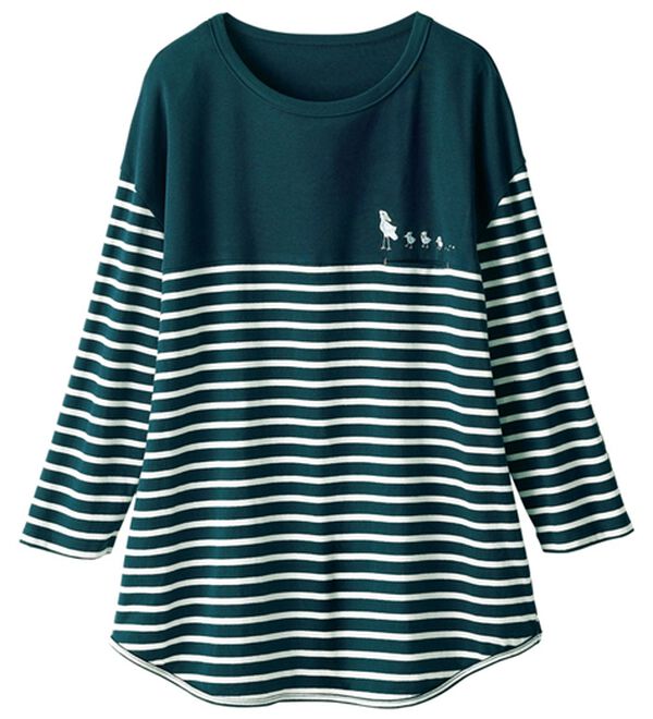 ルフラン（ルフラン）の「綿１００％刺しゅうＴシャツ（Tシャツ）」｜詳細画像