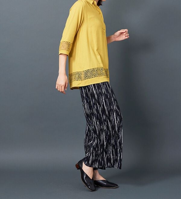 BELLUNA（ベルーナ）の「なめらか素材ゆったりプリーツパンツ（ワイドパンツ・ガウチョ）」｜詳細画像