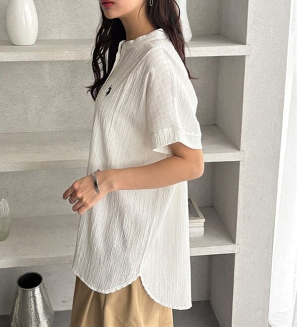 GeeRA（ジーラ）の「【ＵＳ．ＰＯＬＯ．ＡＳＳＮ】ポコポコ素材フレンチスリーブシャツ（シャツ）」｜詳細画像