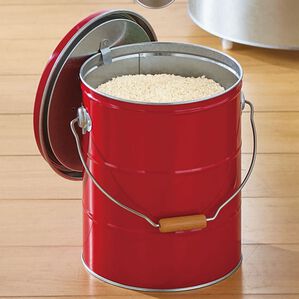 「オバケツ　ライスストッカー（保存容器・米びつ）」｜レッド