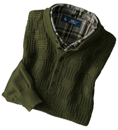 「楽々お洒落見えダブル衿セーター（メンズニット・セーター）」