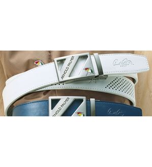 「＜アーノルド　パーマー＞パンチングメッシュベルト（メンズベルト）」｜ホワイト