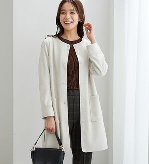 BELLUNA（ベルーナ）の「フェイクスエード切替デザインジャケット（その他ジャケット）」｜トープ