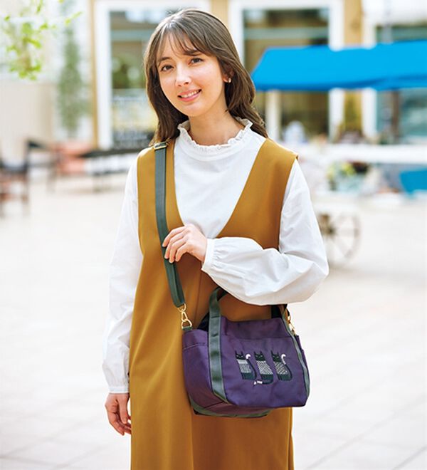 BELLUNA（ベルーナ）の「３匹の猫２ＷＡＹショルダーバッグ（ハンドバッグ）」｜詳細画像