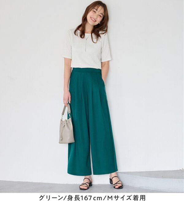 Viola e Viola（ヴィオラ エ ヴィオラ）の「楽ちんきれい美脚ワイドパンツ（ワイドパンツ・ガウチョ）」｜詳細画像