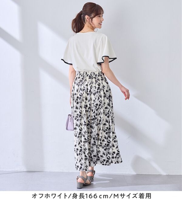 alotta（アロッタ）の「配色フレアスリーブトップス（カットソー）」｜詳細画像