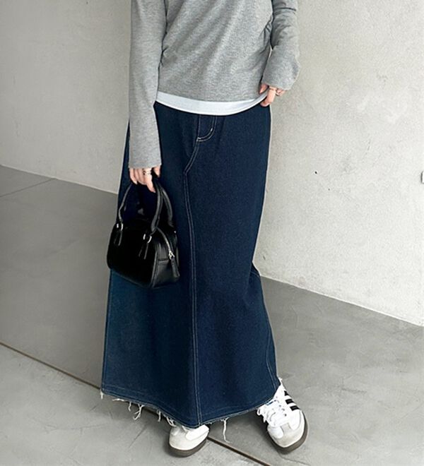 GeeRA（ジーラ）の「バックスリットデニムロングスカート（ロングスカート）」｜詳細画像