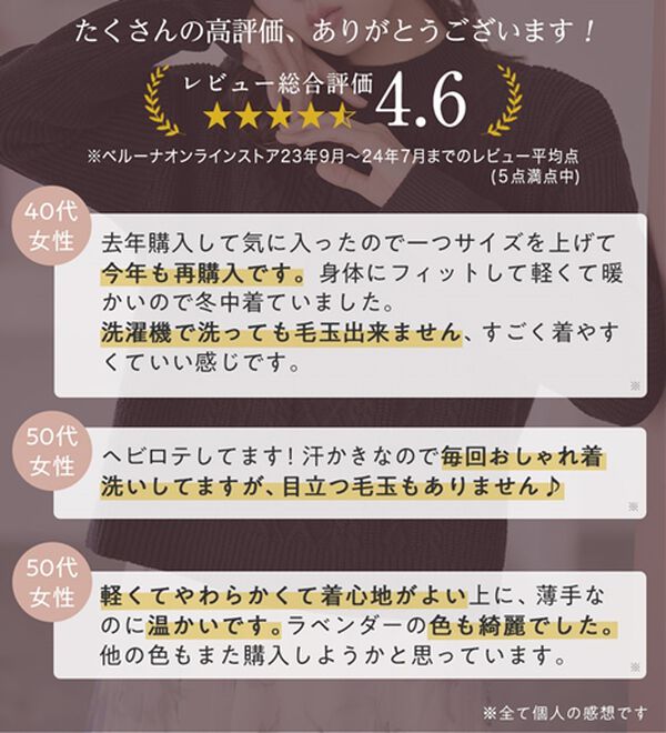 alotta（アロッタ）の「【毛玉になりにくい・静電気防止】ケーブル柄モックネックニット（ニット・セーター）」｜詳細画像