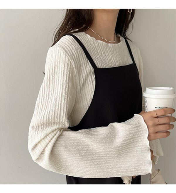 GeeRA（ジーラ）の「前後２ｗａｙフレアスリーブカットソー（カットソー）」｜詳細画像