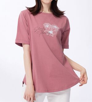 BELLUNA（ベルーナ）の「ヒンヤリ！着映えプリントプルオーバー（カットソー）」｜ピンク