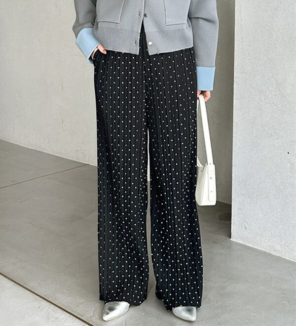 GeeRA（ジーラ）の「セルフカットセミワイドプリーツパンツ（フルレングスパンツ）」｜詳細画像