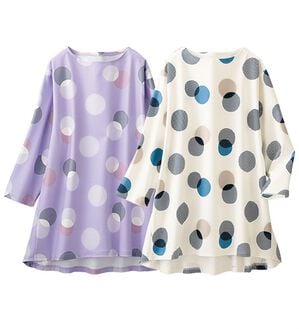 「【２色組】着こなし上品水玉チュニック（チュニック）」｜詳細画像