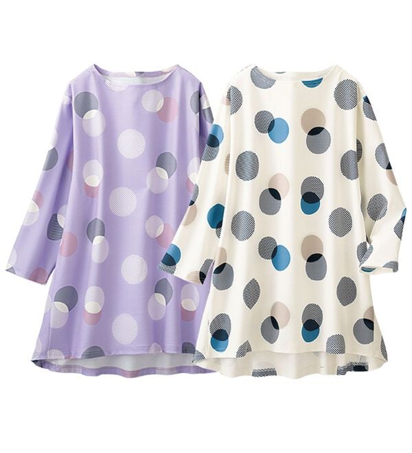 「【２色組】着こなし上品水玉チュニック（チュニック）」｜詳細画像