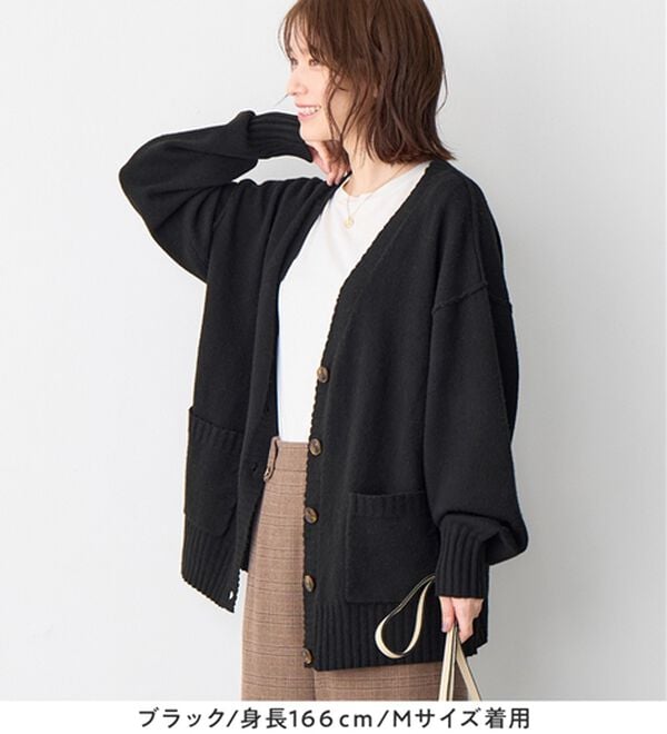 Viola e Viola（ヴィオラ エ ヴィオラ）の「洗えるもちもち　ミドル丈ニットカーデ（ニットカーディガン）」｜詳細画像