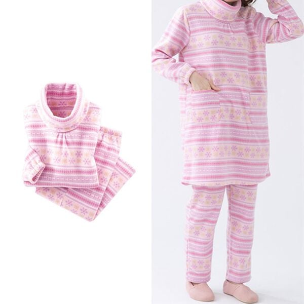 LAVIENNE（ラヴィエンヌ）の「ソフトでかるぽかフリースパジャマ　ワンピース（パジャマ・ルームウェア）」｜ピンクノルディック風