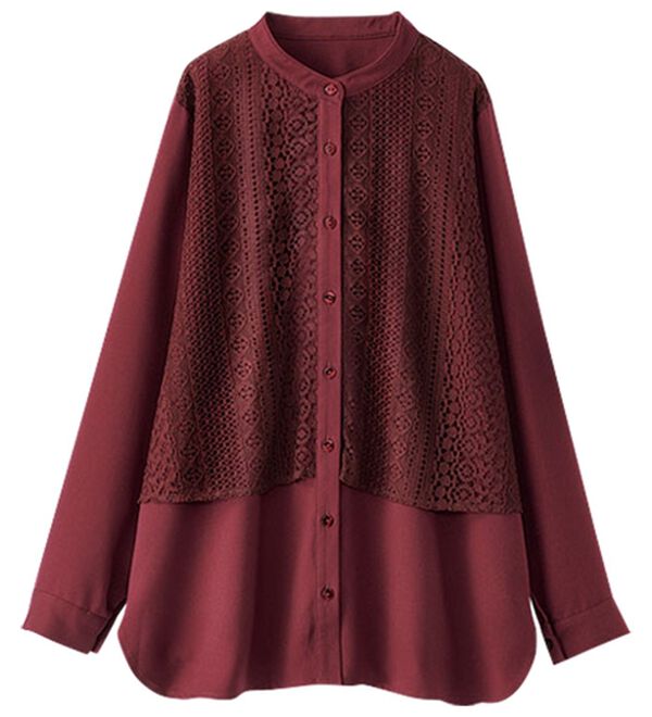 BELLUNA（ベルーナ）の「レース重ねシャツチュニック（チュニック）」｜詳細画像