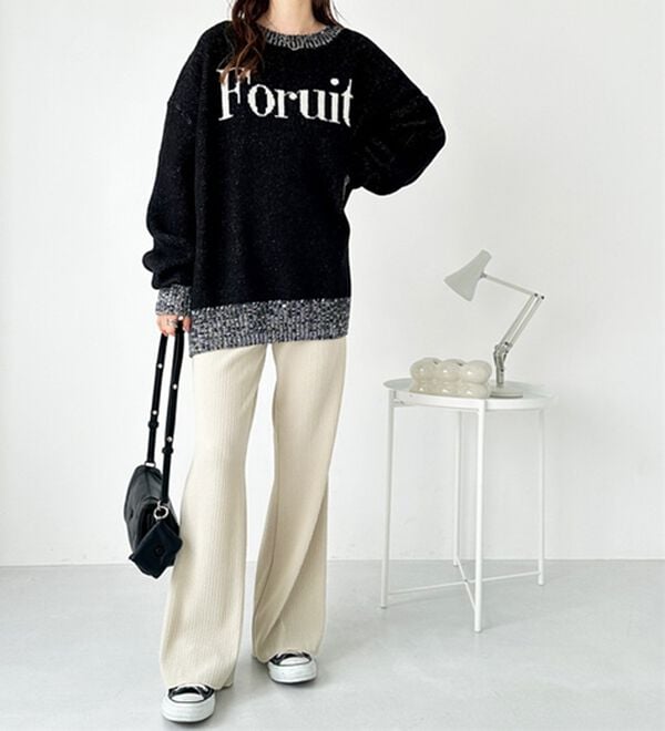 GeeRA（ジーラ）の「セルフカット美脚魅せセミフレアパンツ（フルレングスパンツ）」｜詳細画像