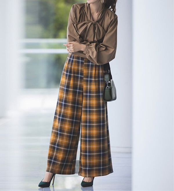 RANAN（ラナン）の「柔らかあったか！裏起毛ロングフレアガウチョパンツ（フルレングスパンツ）」｜詳細画像