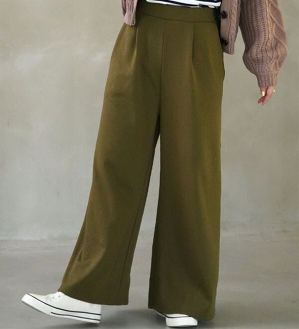 A HAPPY MARILYN（アハッピーマリリン）の「【Ｌ～８Ｌ】もわもわシャギーで下半身の冷え対策！選べる３丈 裏起毛 裏シャギー ワイドパンツ（ワイドパンツ・ガウチョ）」｜詳細画像