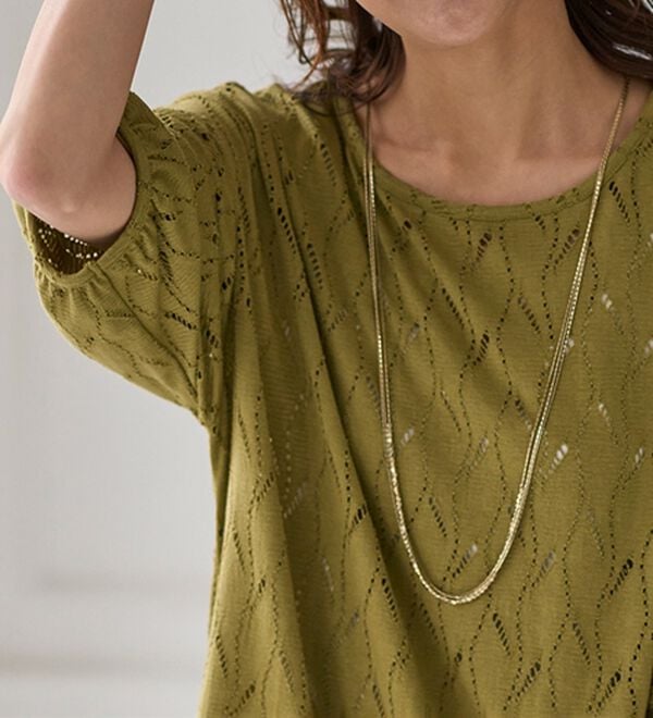 BELLUNA（ベルーナ）の「ストレッチレース素材ふんわり袖チュニック（チュニック）」｜詳細画像