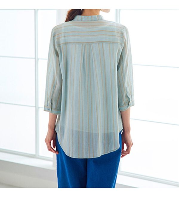 BELLUNA（ベルーナ）の「ストライプ柄スキッパーブラウス（ブラウス）」｜詳細画像