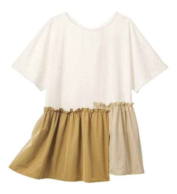 VINNO（ヴィノ）の「異素材コンビプルオーバー（カットソー）」｜詳細画像