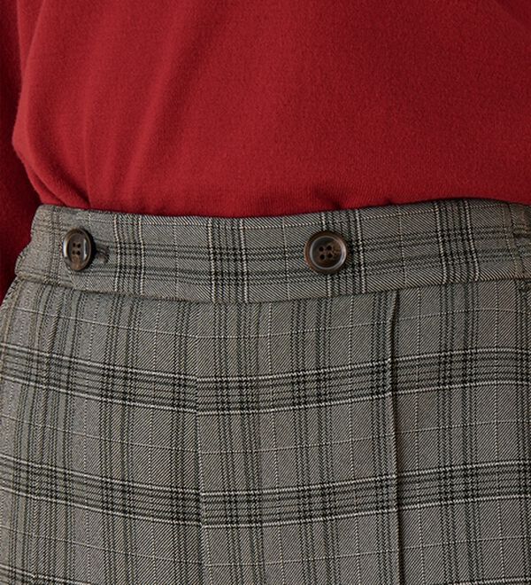 BELLUNA（ベルーナ）の「ウーリッシュ素材ウエスト釦ワイドパンツ（ワイドパンツ・ガウチョ）」｜詳細画像