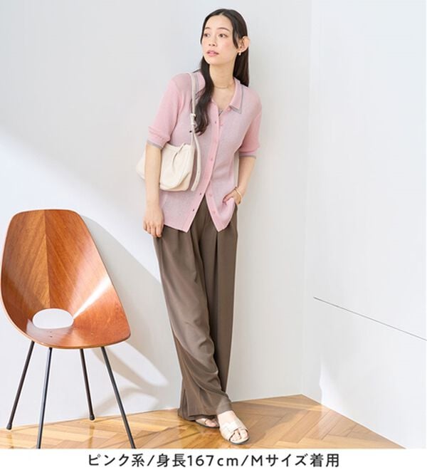 Viola e Viola（ヴィオラ エ ヴィオラ）の「アソートシアーリブニットポロシャツ（ポロシャツ）」｜詳細画像