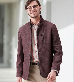 「＜コムルヴァン・オム＞ワッフル素材の快適ジャケット（メンズジャケット）」｜ワイン