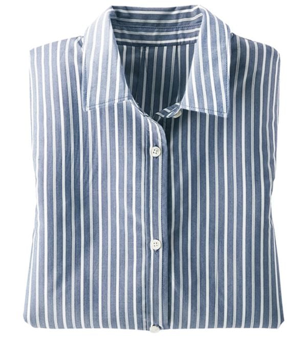 BELLUNA（ベルーナ）の「＜ＳＯＬＯＴＥＸ（Ｒ）＞ストレッチビッグシャツ（シャツ）」｜ネイビーストライプ2