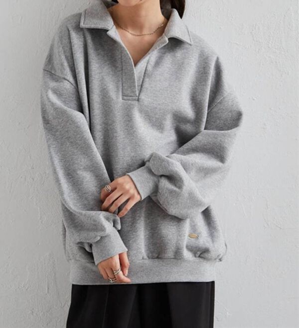 RANAN（ラナン）の「あったか裏起毛衿付きオーバーサイズスウェット（トレーナー・スウェット）」｜詳細画像