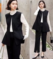GeeRA（ジーラ）の「【入卒式/セレモニー】ペプラムベストセットアップスーツ（パンツスーツ）」