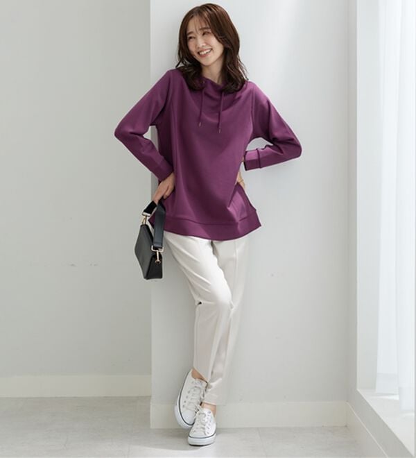 BELLUNA（ベルーナ）の「【新色追加】ワイドネックサイド切替プルオーバー（カットソー）」｜詳細画像