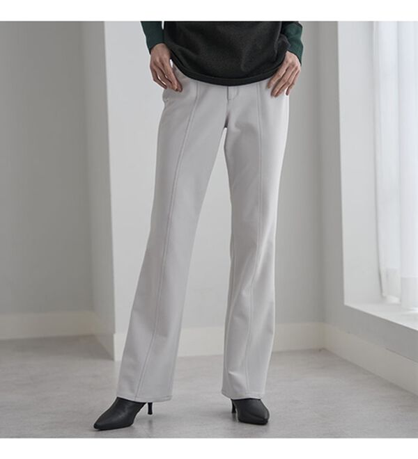 BELLUNA（ベルーナ）の「すっきり伸びる！ハイテンション美脚パンツ　ブーツカット（フルレングスパンツ）」｜詳細画像