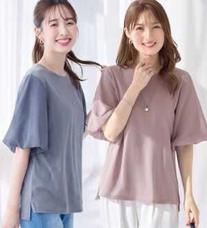 alotta（アロッタ）の「袖異素材バルーンＴシャツ（カットソー）」｜詳細画像