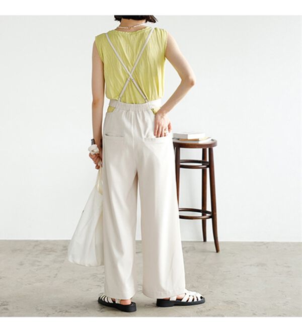 GeeRA（ジーラ）の「サイドカットアウトサス付ハイウエストパンツ（オールインワン）」｜詳細画像