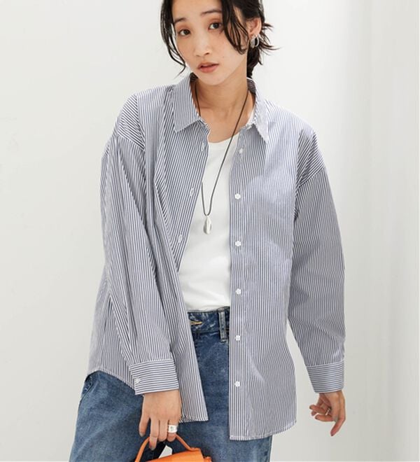 BELLUNA（ベルーナ）の「イージーケアが嬉しい！ストライプシャツ（シャツ）」｜詳細画像