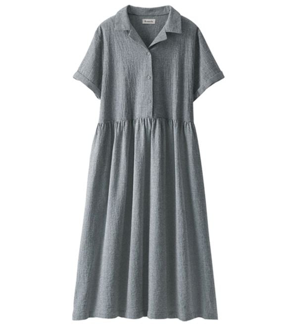 BELLUNA（ベルーナ）の「＜＆ｃｏｃｏｃｈｉ＞サラリ綿混素材チェック柄ワンピース（シャツワンピース）」｜詳細画像